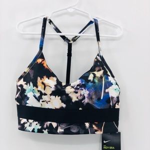 Nike Indy Black Floral Sports Bra size M
